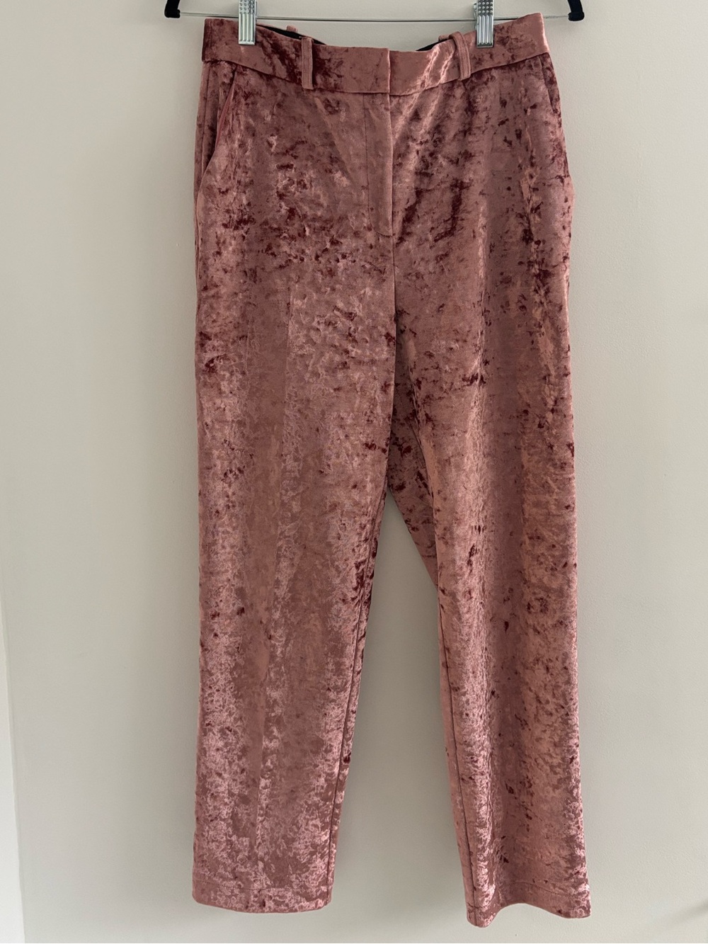 Topshop Dusty Pink Crushed Velvet Pants